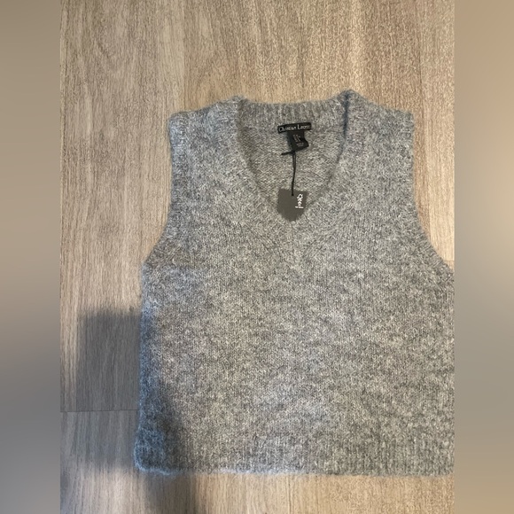 New Christian Lacroix Gray Sweater vest XS, damaged inner tag - Picture 1 of 2